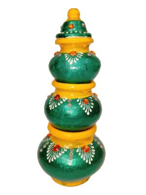 Terracotta Kubera Lakshmi Pot Set Brings Prosperity, Good Luck, Financial Gains to Home and Office (Green)