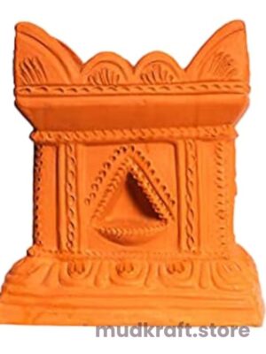 Mudkraft Terracotta Tulsi Brindavan Pot with Drainage Hole | Handmade Clay Tulsi Planter for Balcony, Home & Garden