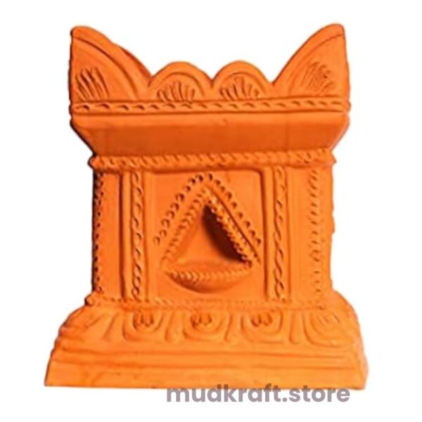 Mudkraft Terracotta Tulsi Brindavan Pot with Drainage Hole | Handmade Clay Tulsi Planter for Balcony, Home & Garden