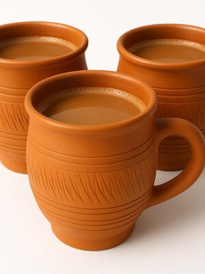 Handcrafted Rustic Terracotta Coffee Mugs (Set of 2)